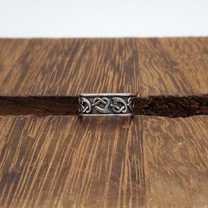 Size 6 925 Sterling Silver Woven Celtic Style Hearts Ring